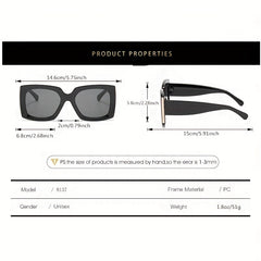 Y2K Tortoiseshell Square Sunglasses Gradient UV400 Sun Shades