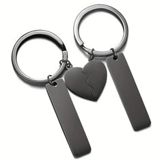 Custom Stainless Steel Name Men's Keychain Love Puzzle Key DIY