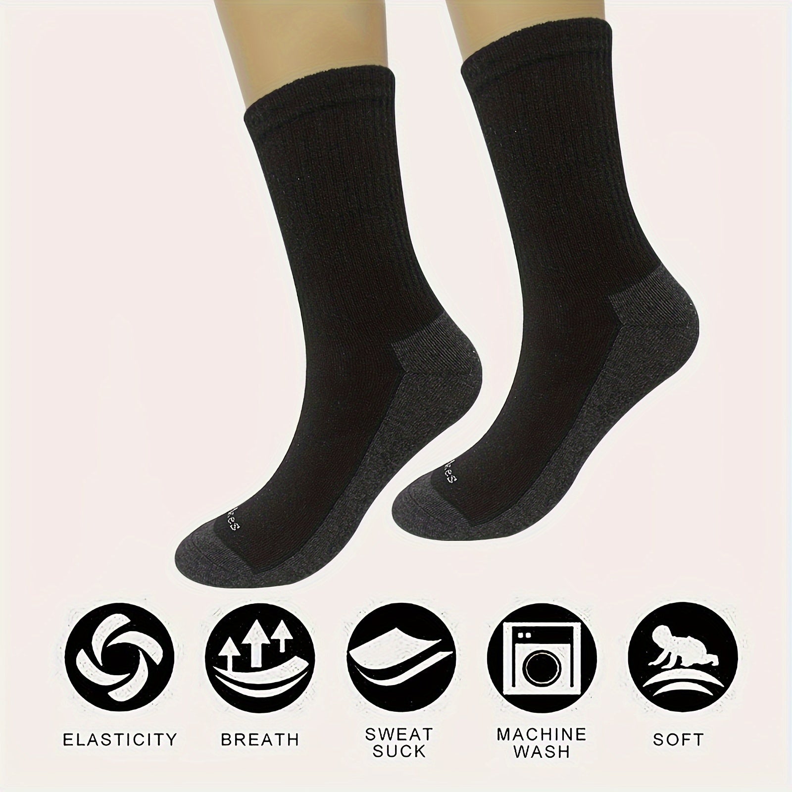 12 Pairs Moisture Wicking Crew Socks Sport Soft for Men Women