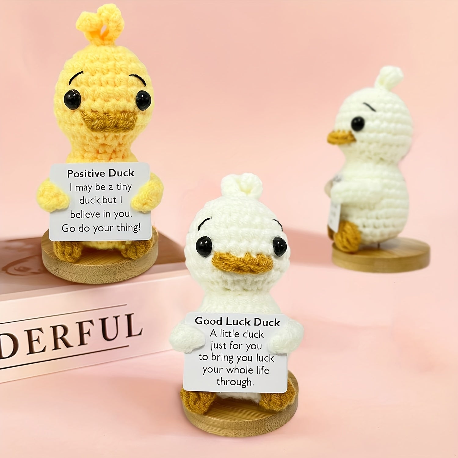Fabric Crochet Duck Toy Lucky Duck with Yellow Beak Birthday & Party Decor