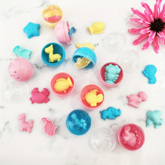 10pcs 32mm Transparent Cartoon Twist Egg Toys for Kindergarten and Game Halls
