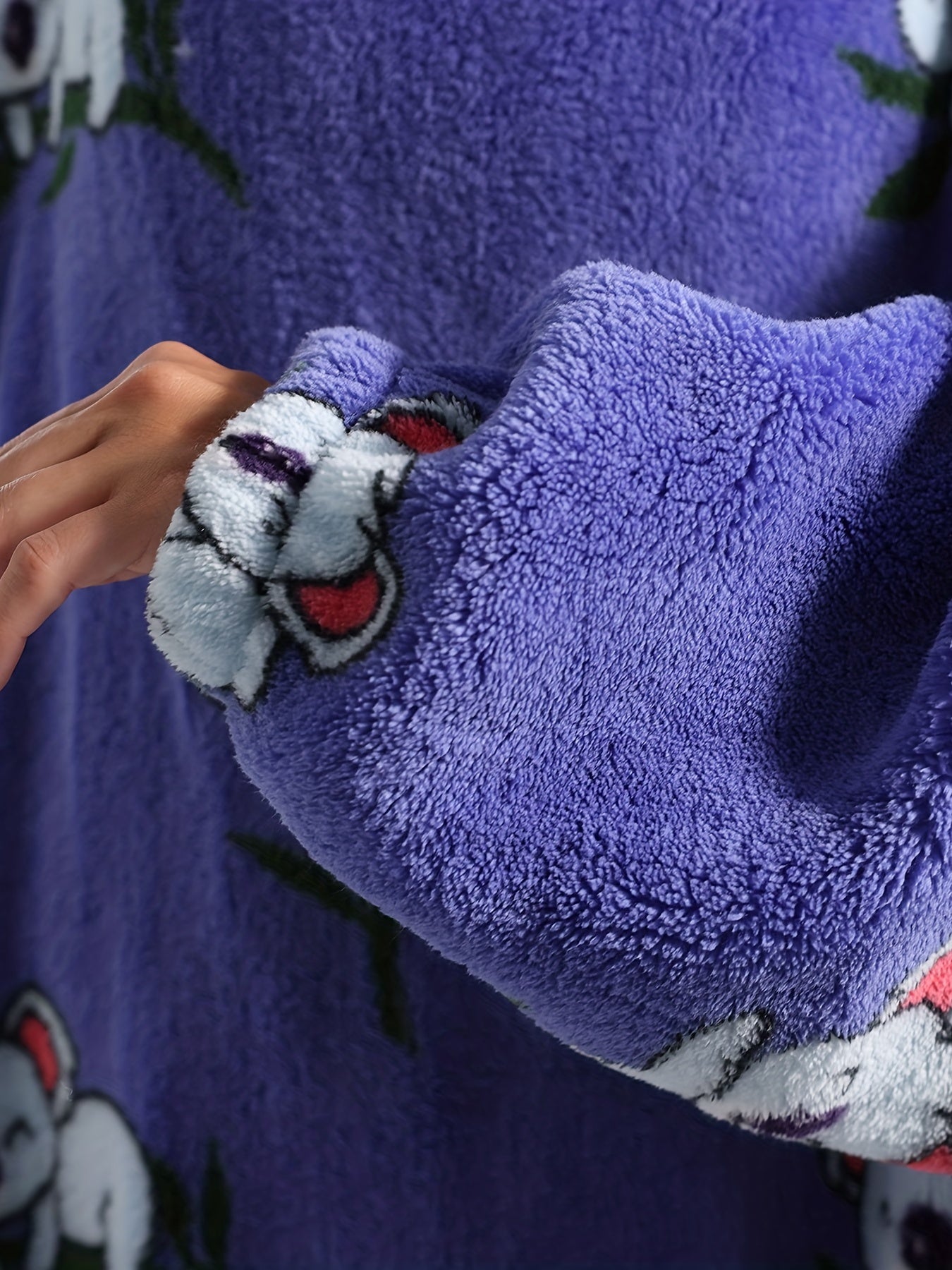 Sherpa Fleece Hooded TV Blanket with Pockets & Koala Print Nightgown