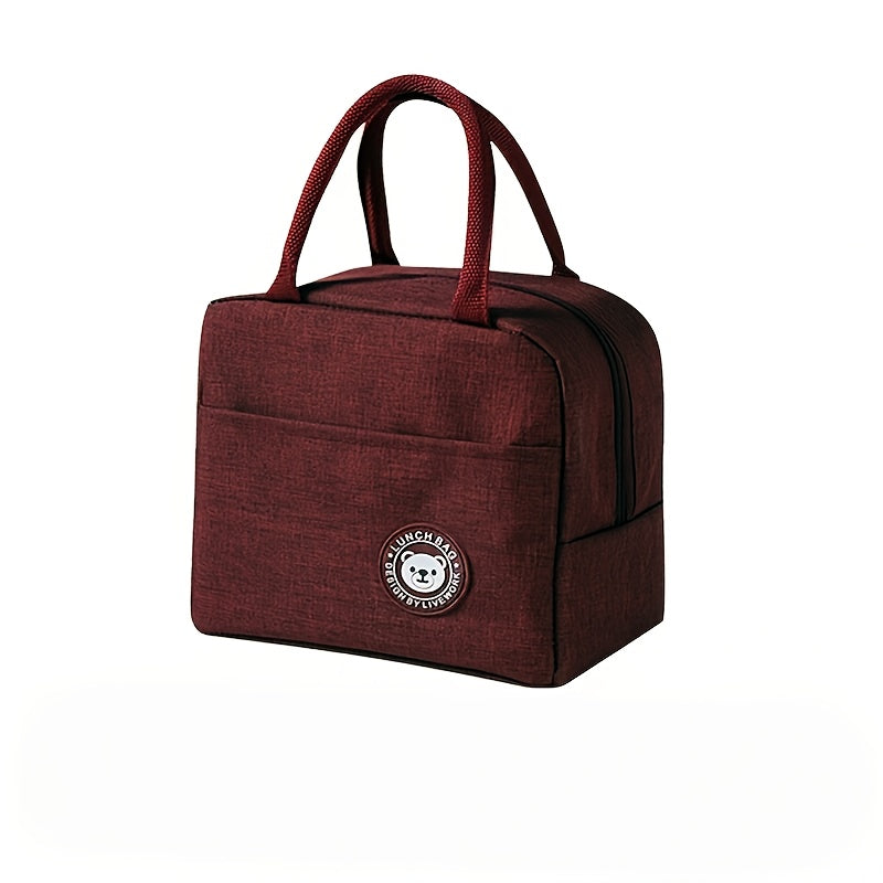 Insulated Lunch Tote Bag Lightweight Durable Portable with Zipper Closure