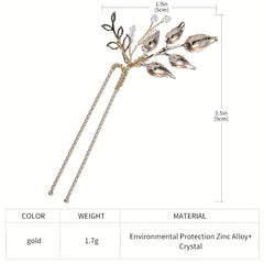 Alloy Flower Golden Hair Pin Inlaid Faux Pearl U shaped Hairpin Ponytail Holder