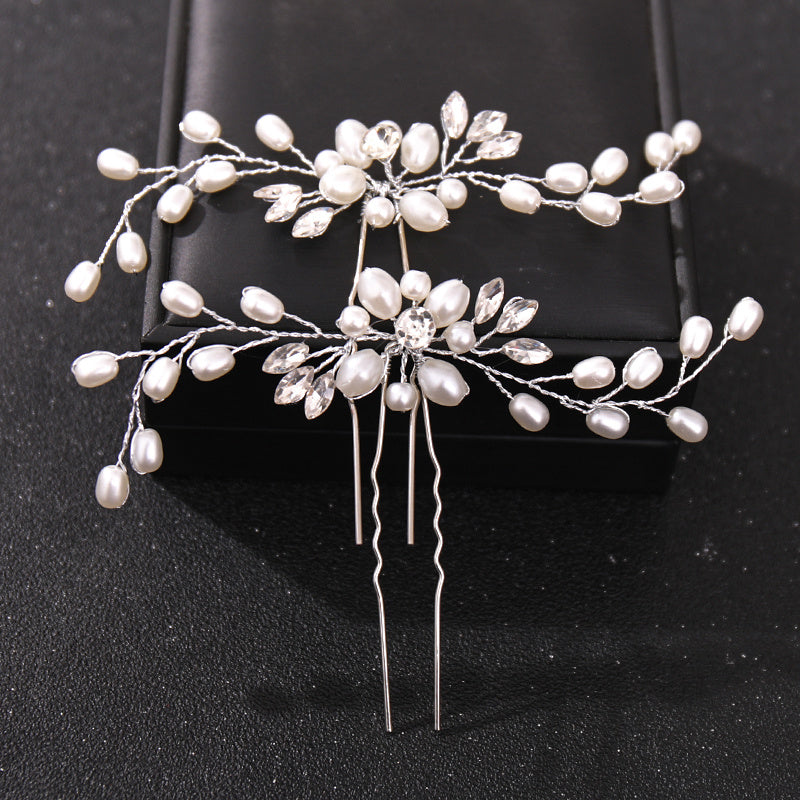 Crystal Faux Pearl Wedding Hair Comb Bride Hairpin Accessories