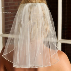 Short Wedding Bridal Head Veil With Comb Photo Accessories For Women