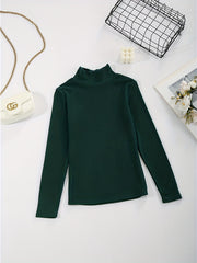 Women's Long Sleeve Solid Base Layer Top for Fall & Winter