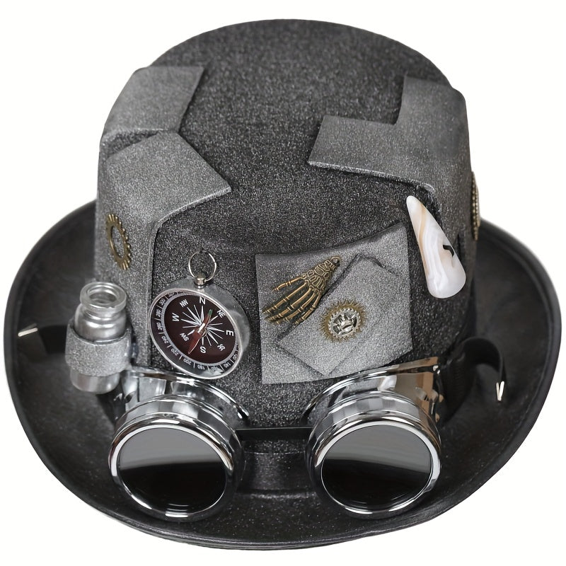 Steampunk Bottle Hat with Compass Goggle