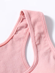 Colorblock Wireless Sports Bra Breathable Workout Tank