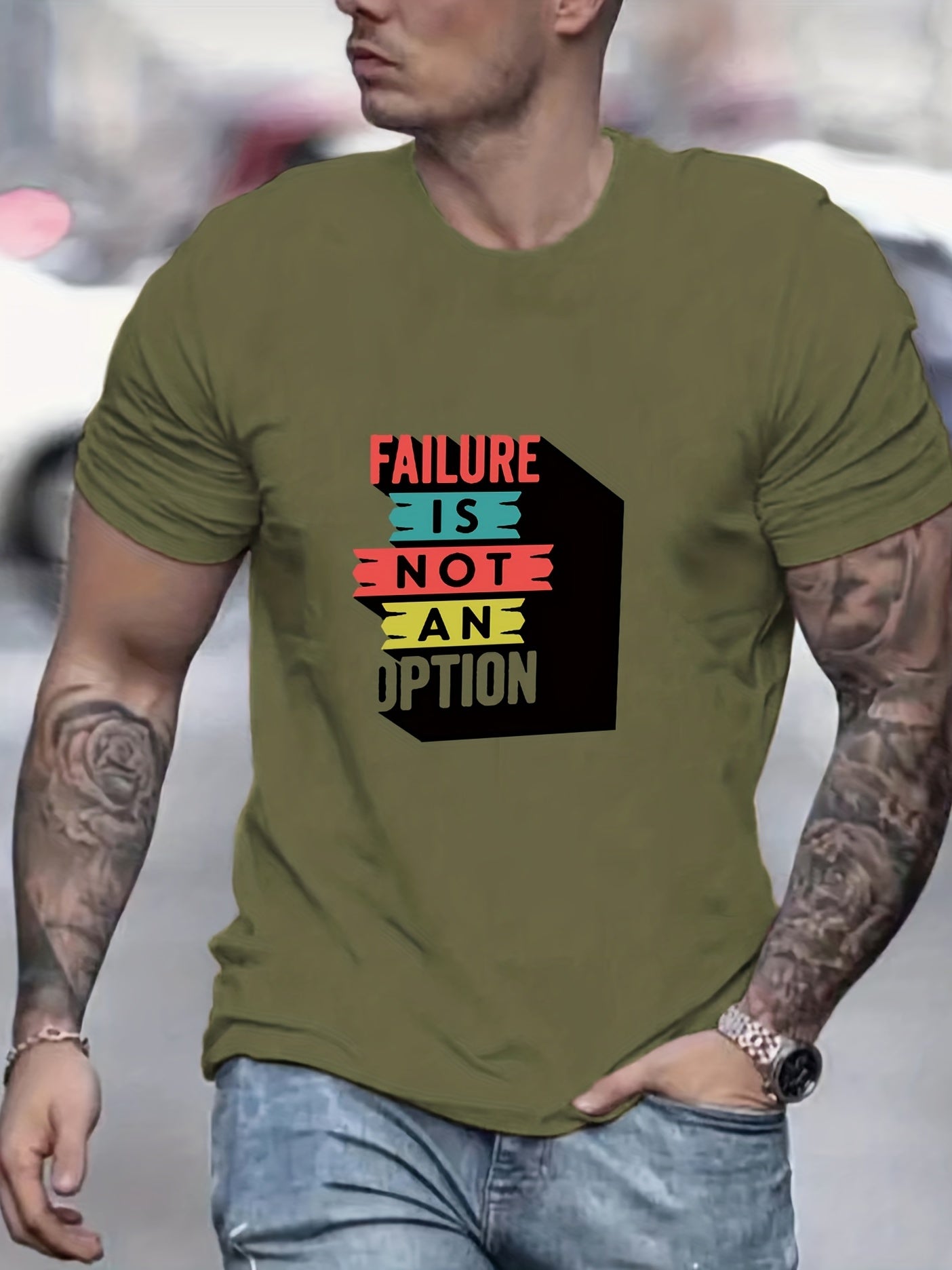Men's Graphic Crew Neck Tshirt for Summer