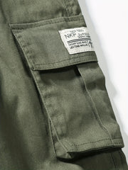Men's Drawstring Cargo Pants Skinny Fit Jogger Pants