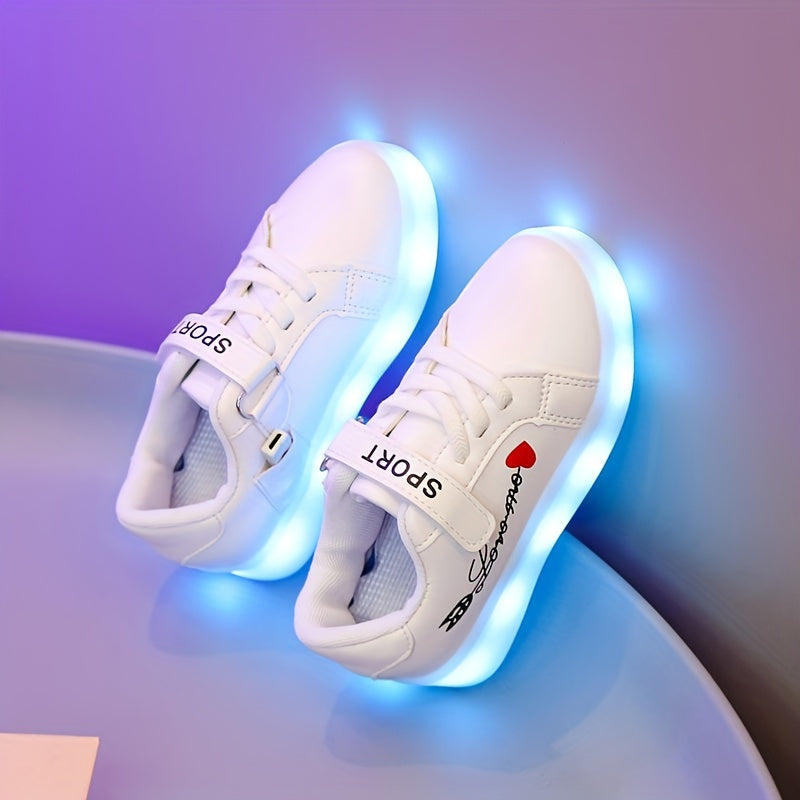 Boy's LED Light Up Skate Shoes USB Charing Non Slip Sneakers