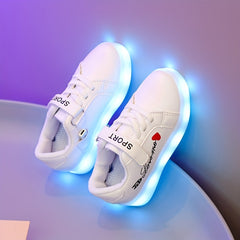 Boy's LED Light Up Skate Shoes USB Charing Non Slip Sneakers