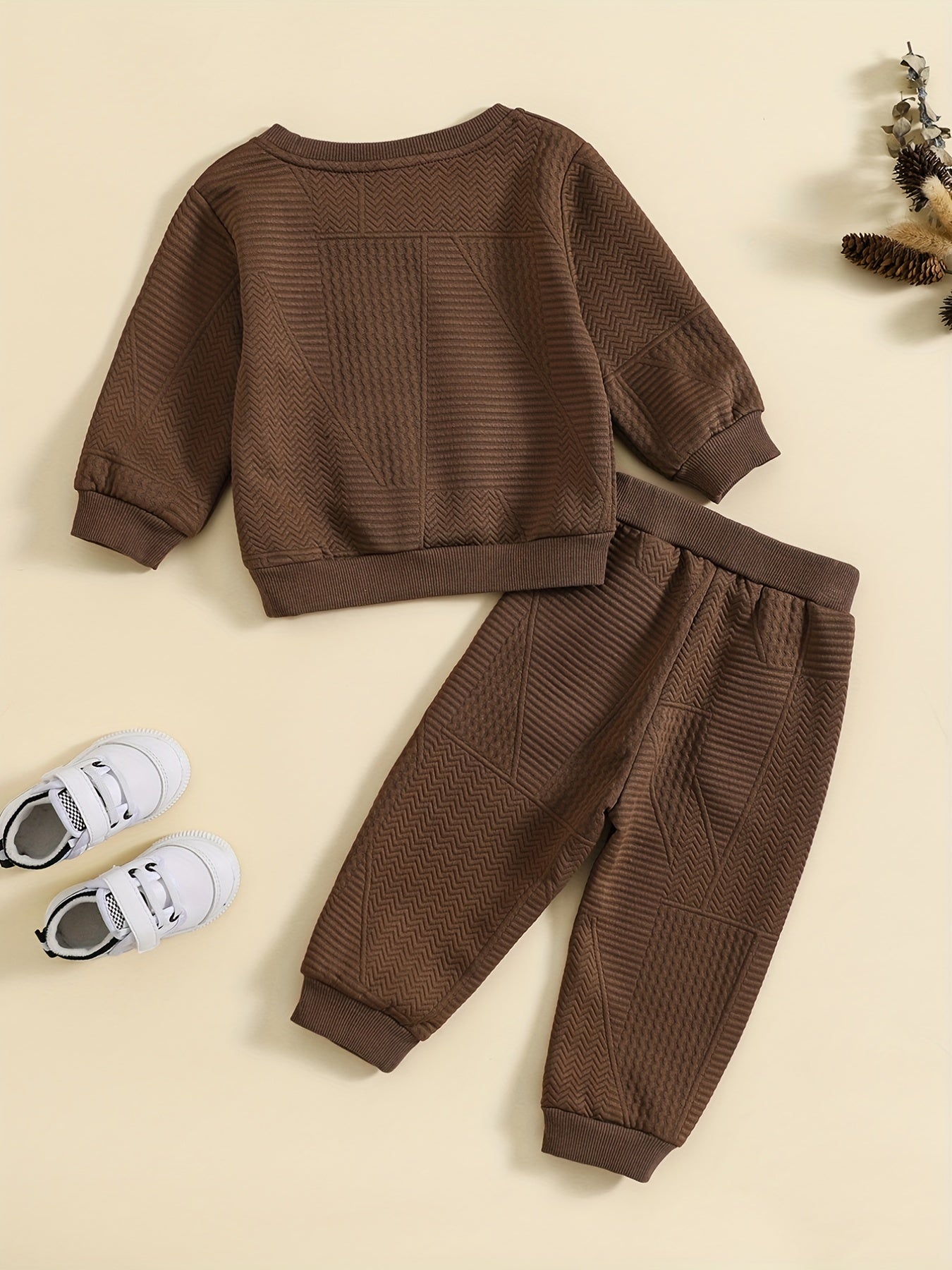 Toddler Baby Sweatsuit 2pcs Outfit Long Sleeve Pullover Top & Pants Set
