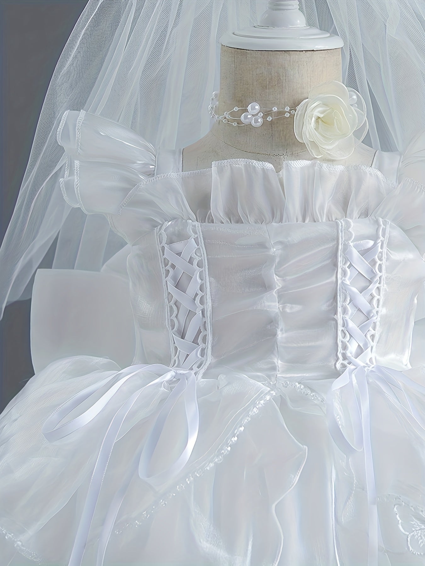 Girls Fancy Gauze Layered Puffy Dress