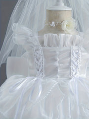 Girls Fancy Gauze Layered Puffy Dress