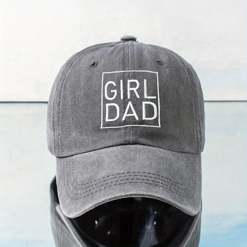 GIRL DAD Embroidery Baseball Cap Washed Distressed Dad Hat