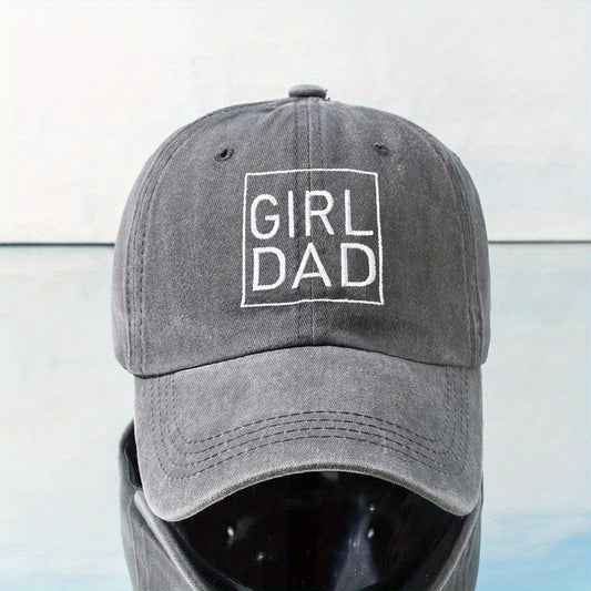 GIRL DAD Embroidery Baseball Cap Washed Distressed Dad Hat