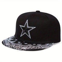 Pentagram Flower Brim Hip Hop Hat for Men