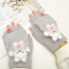 Kids Winter Half-finger Writing Gloves Hand Wash