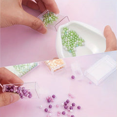 48pcs Diamond Painting Beads Storage Bottle Clear Plastic Container Organizer