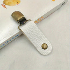 PU Leather Hat Clip For Backpack Luggage Solid Embossed Travel Hat Clip