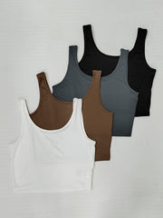 4 Pack Y2K Crop Tank Tops Sleeveless Summer Women's Clothing