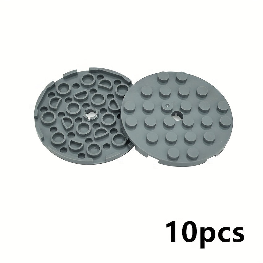 10pcs Round Plates 6x6 with Hole Thin Sheets Bricks DIY Building Accessories