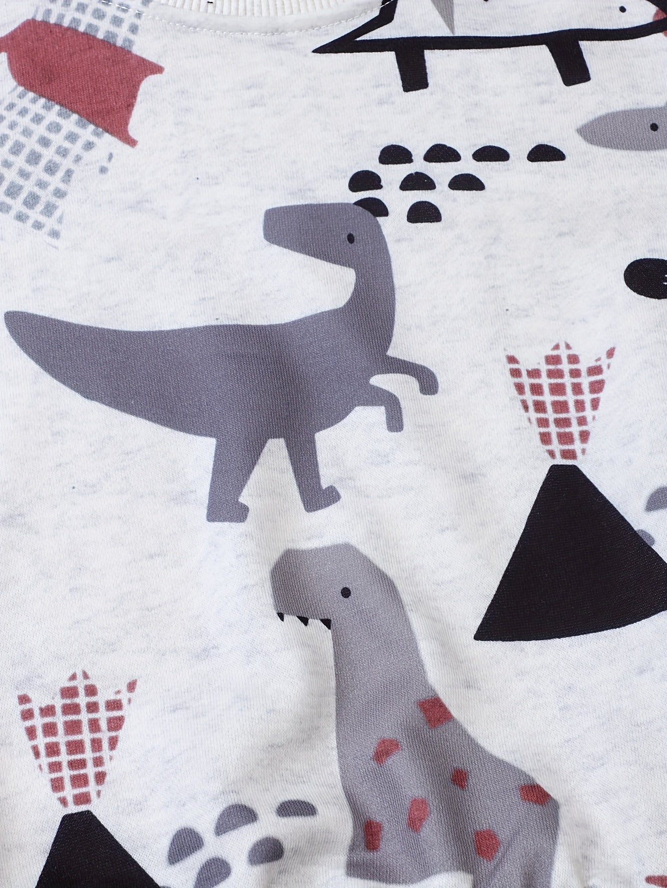Dino Print Kid's Sweatshirt Unisex Pullover Long Sleeve Top