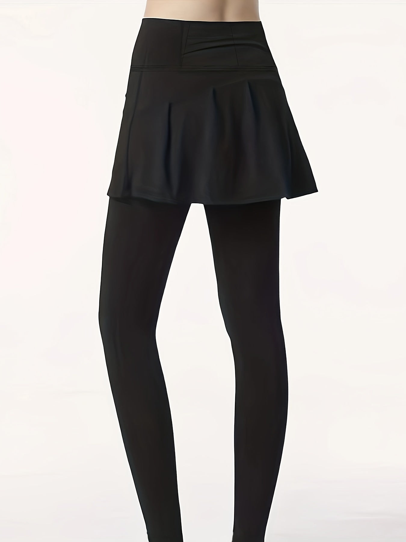 Solid Sports Skirts Leggings High Stretch Workout Pants Women's Activewear