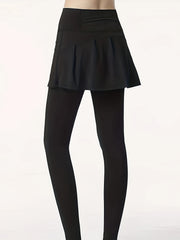 Solid Sports Skirts Leggings High Stretch Workout Pants Women's Activewear