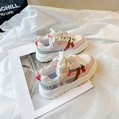 Girl's Animal Ornament Sneakers Lace Up Shoes