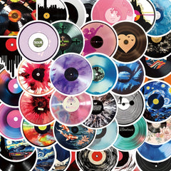 50pcs Retro Vinyl Record Graffiti Sticker Decoration Waterproof Stickers