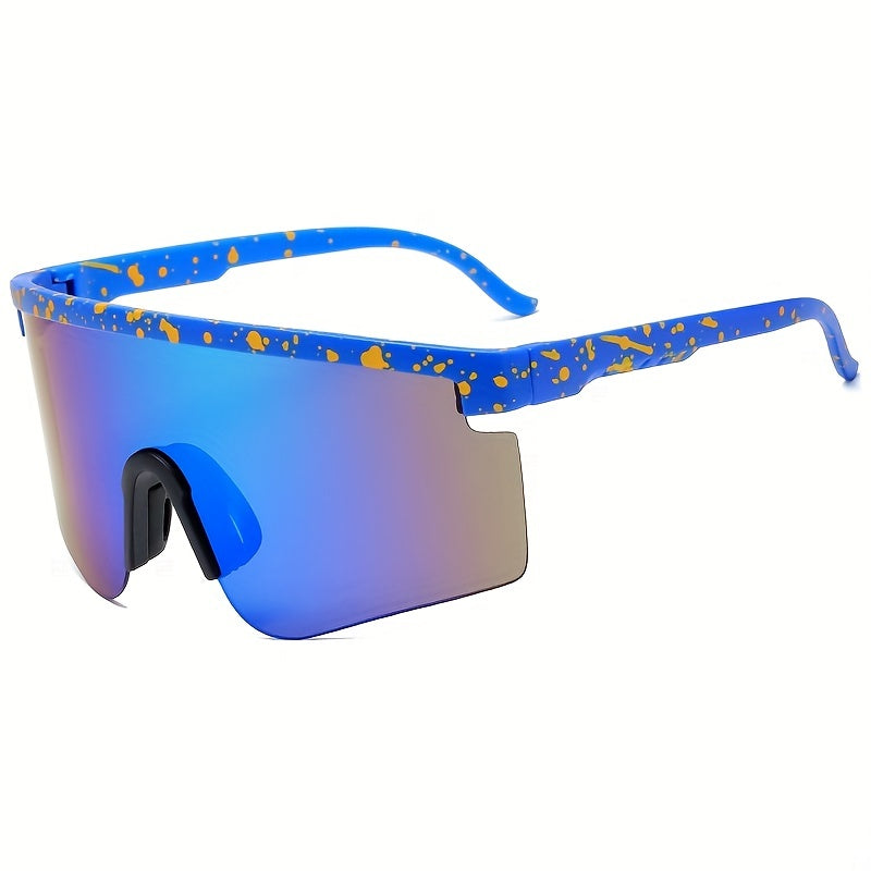 Men's Large Frame Polarized One Lens Sports Sunglasses UV Protection