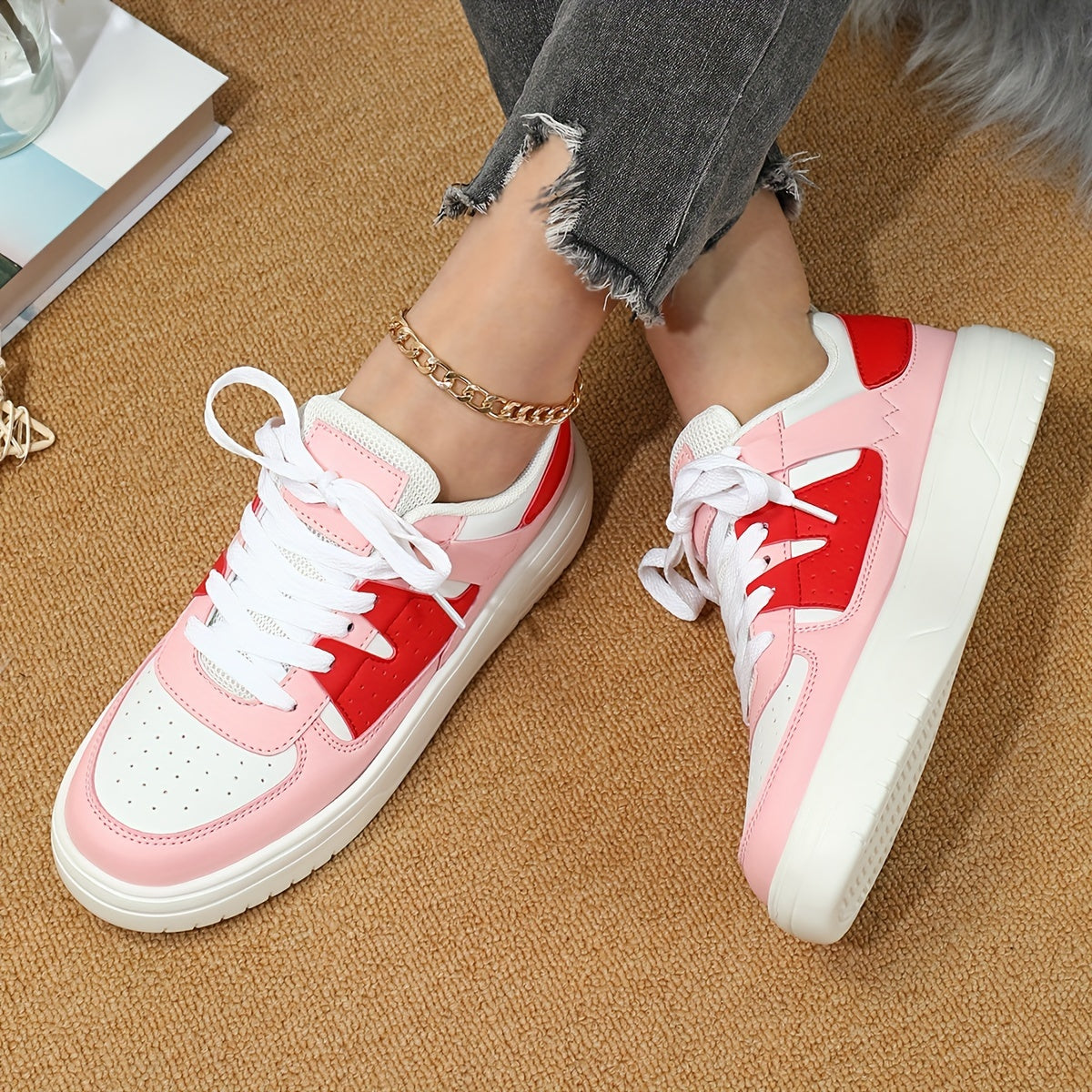 Chunky Heighten Breathable Sneakers Wear Resistance Skate Shoes