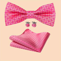 Men's Adjustable Bowtie Set Variety Colors
