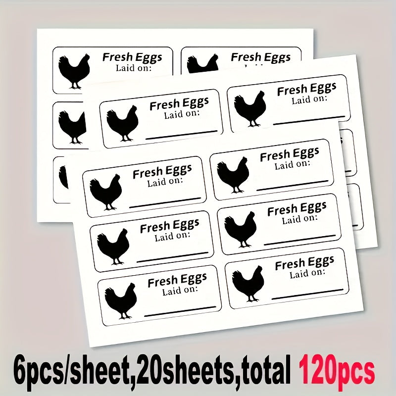 120pcs Egg Box Date Tags Self-adhesive Label Stickers