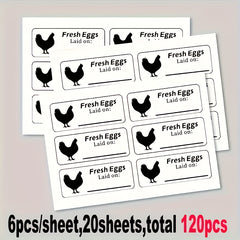 120pcs Egg Box Date Tags Self-adhesive Label Stickers