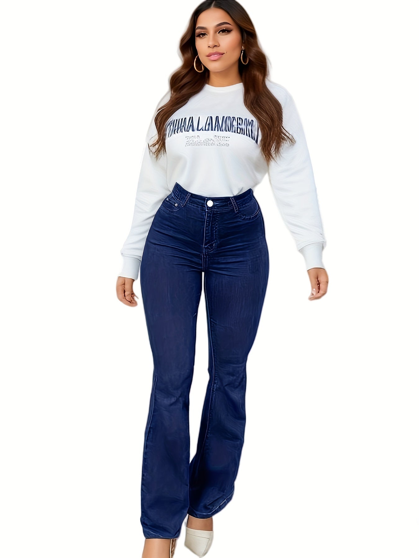 Women's Plus High Rise Flared Leg Jeans