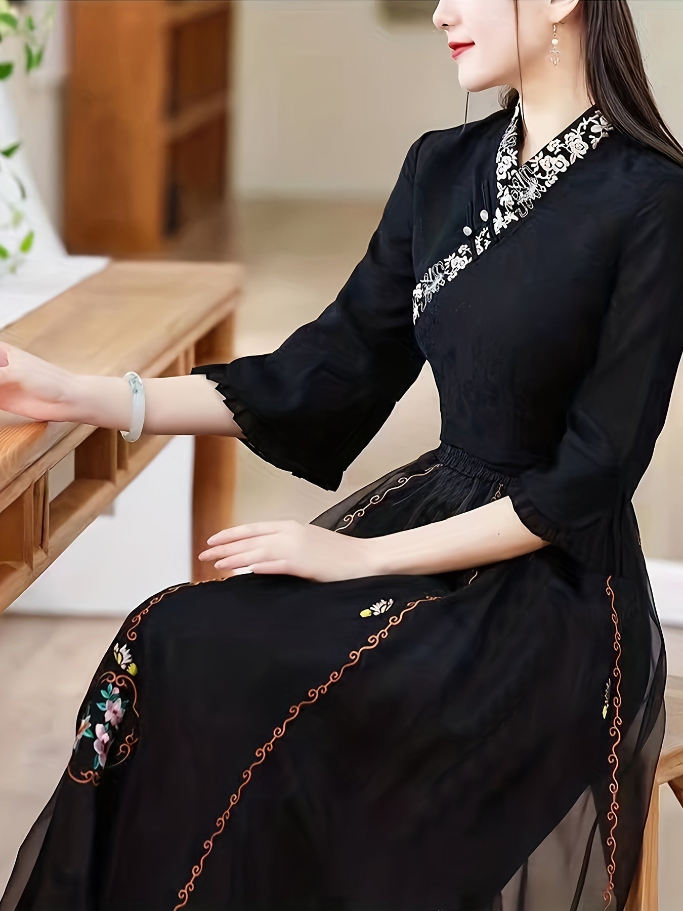 High Waist Embroidered Skirt Ethnic Style Retro Casual