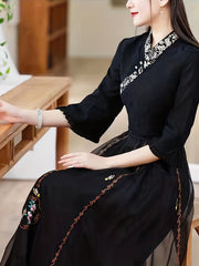 High Waist Embroidered Skirt Ethnic Style Retro Casual