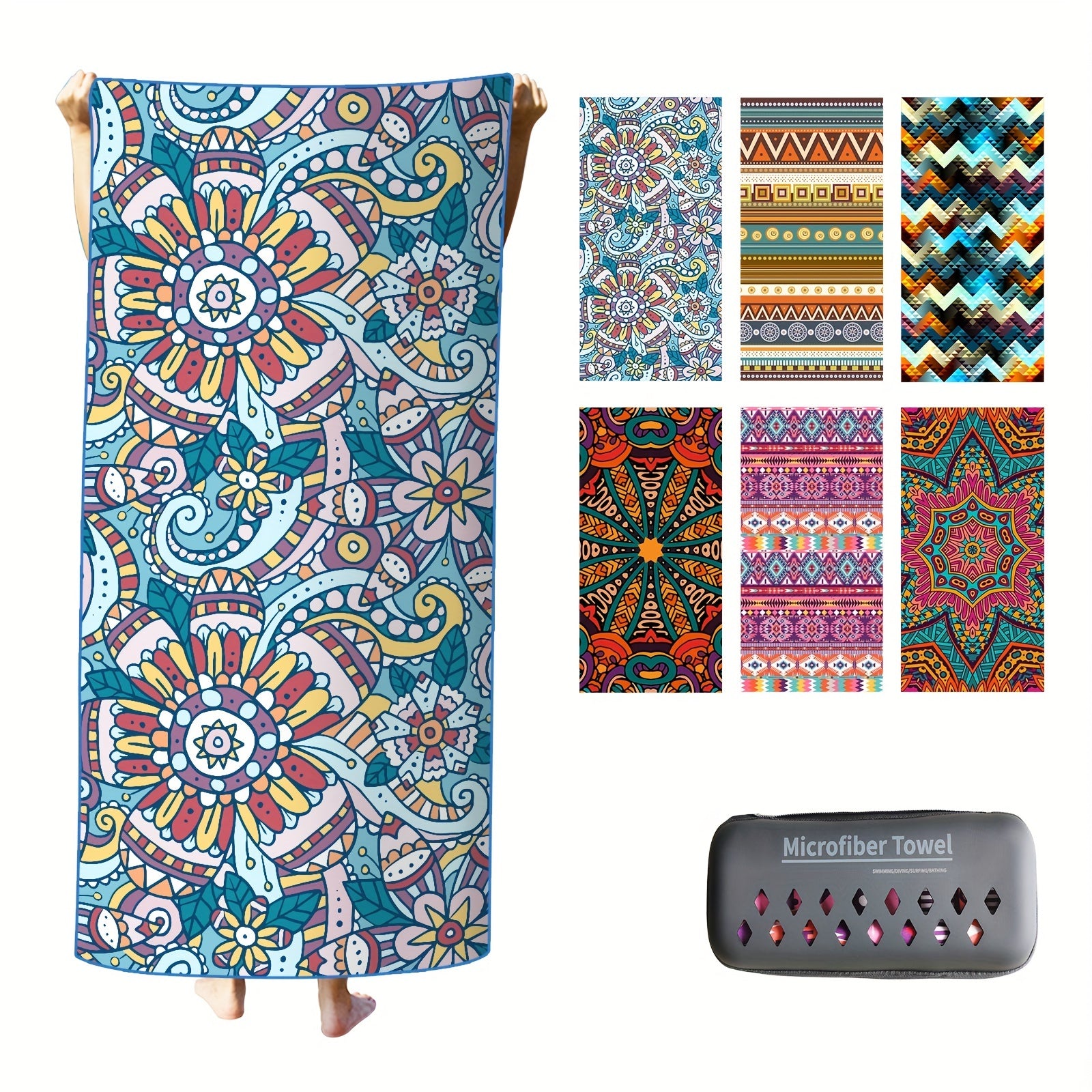 Bohemian Printed Beach Towel Quick Drying & Ultra Absorbent