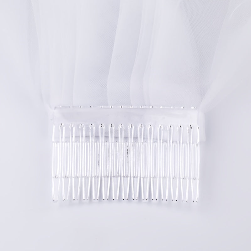 Double Layer Lace Bridal Wedding Veil with Hair Comb