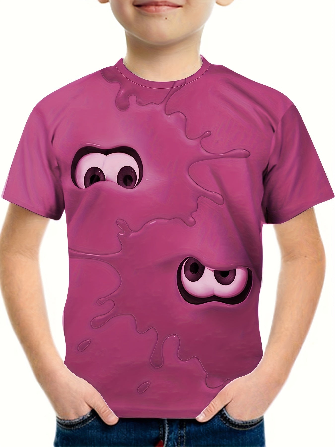 Boy's Funny Cartoon Pattern T shirt for Summer