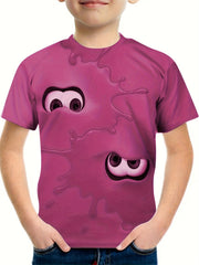 Boy's Funny Cartoon Pattern T shirt for Summer