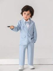Boys Blazer Pants Suit with Bowknot for Wedding Birthday Party