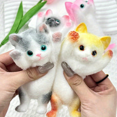 Cute Cat Squeeze Toy with Soft Fur in 4 Colors
