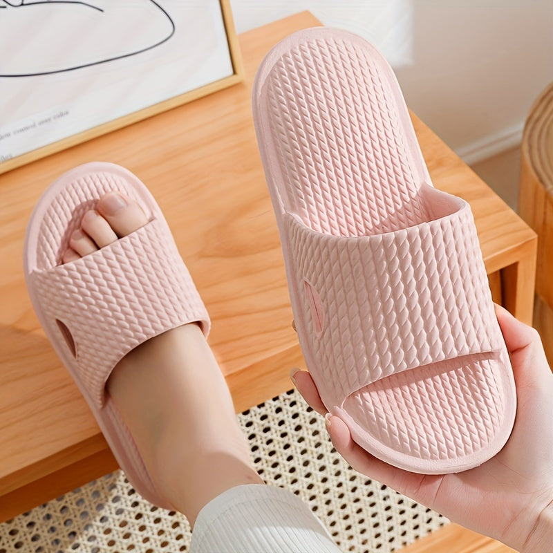 Women's Solid Pillow Slides Open Toe Non slip Home Slides