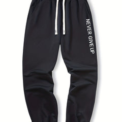Men's Never Give Up Print Joggers Casual Sweatpants
