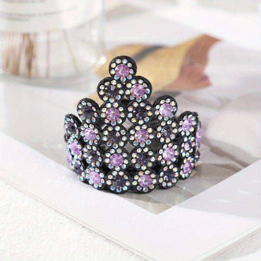 Light Rhinestone Ponytail Hair Claws Crystal Hair Bun Holder